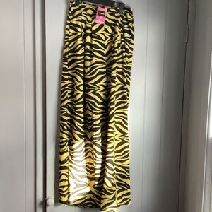 Yellow and Black Zebra Print Wide Leg Pants